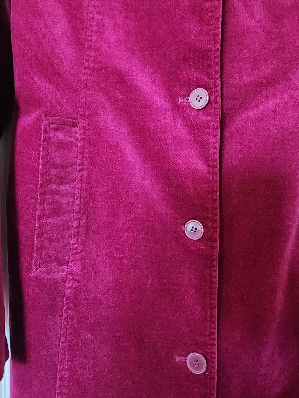 ⚡️ESPRIT VTG RARE 80'sMagenta Pink Velvet Long Trench Coat Y2K INDIE SLEAZE L💘 - Picture 6 of 10